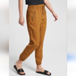 Athleta Cabo Linen Joggers - Toasted Ochre - Women's SZ 8